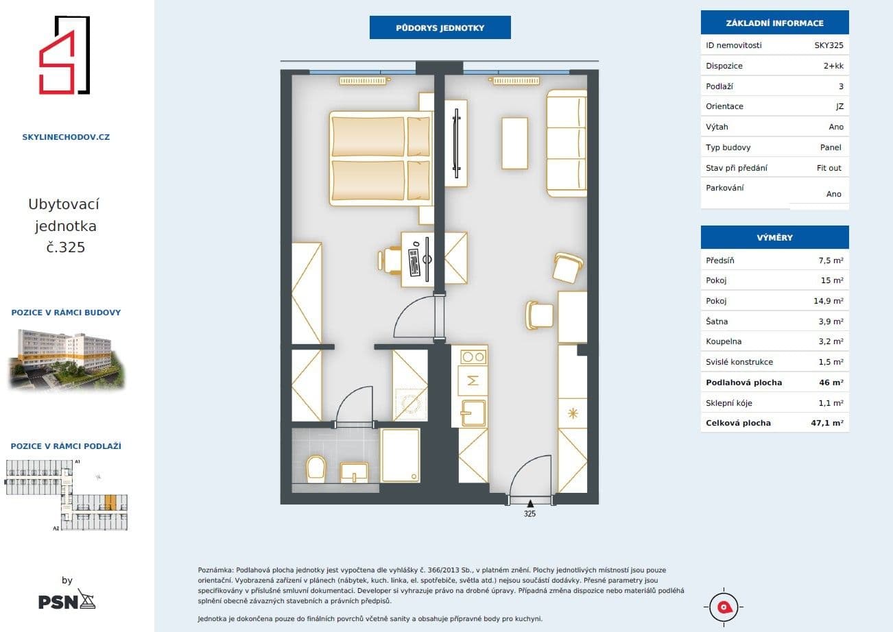 1 bedroom with open-plan kitchen flat for sale, 46 m², Čenětická, Prague, Prague 1 bedroom with open-plan kitchen flat for sale, 46 m², Čenětická, Prague, Prague