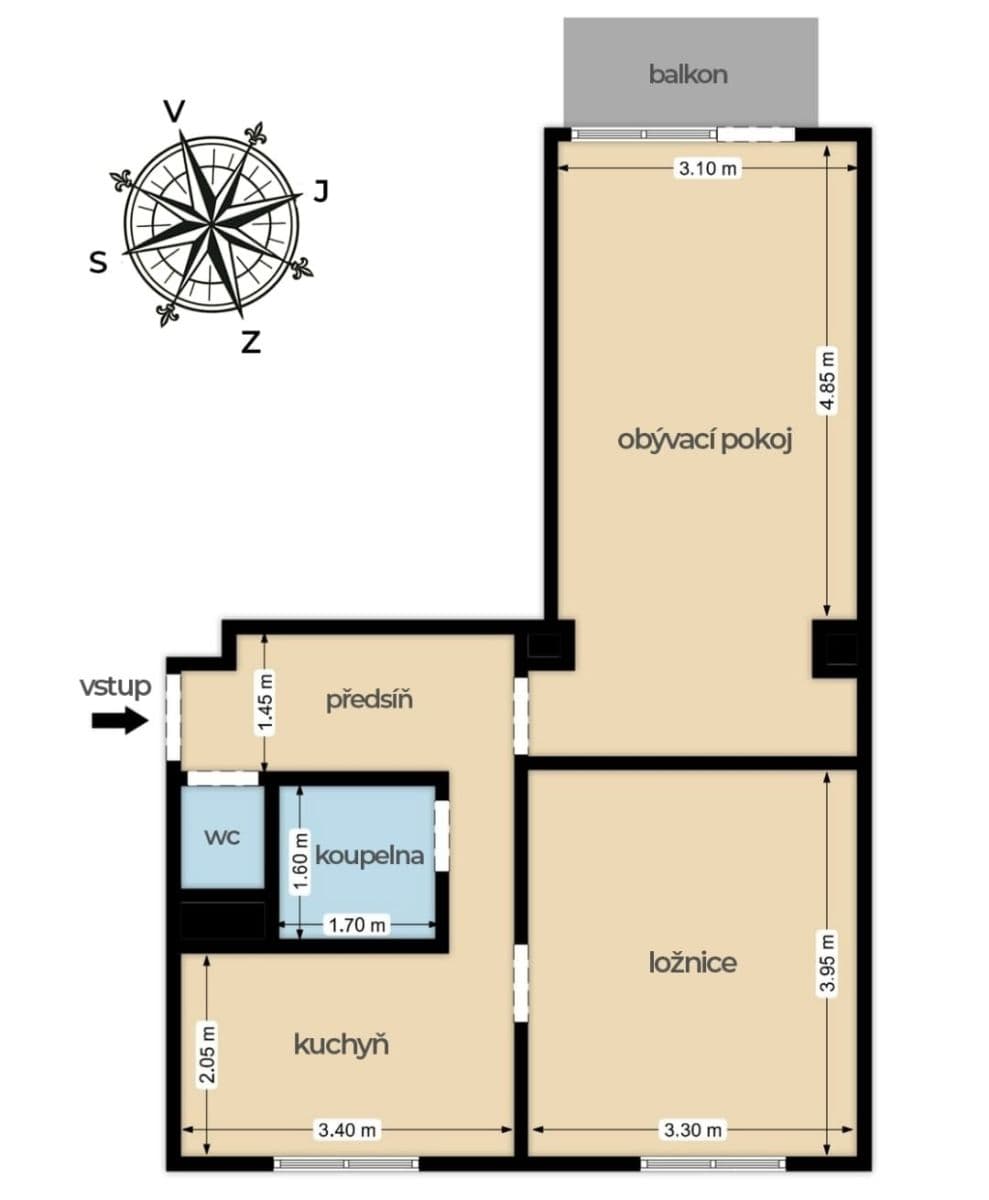 2 bedroom flat to rent, 57 m², Michelangelova, Prague, Prague 2 bedroom flat to rent, 57 m², Michelangelova, Prague, Prague