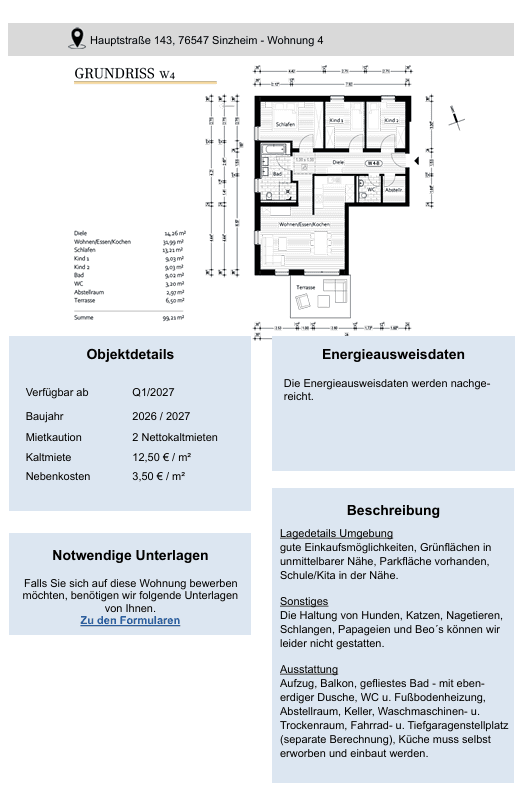 4 bedroom flat to rent, 100 m², Hauptstr. 143, Sinzheim, Baden-Württemberg 4 bedroom flat to rent, 100 m², Hauptstr. 143, Sinzheim, Baden-Württemberg