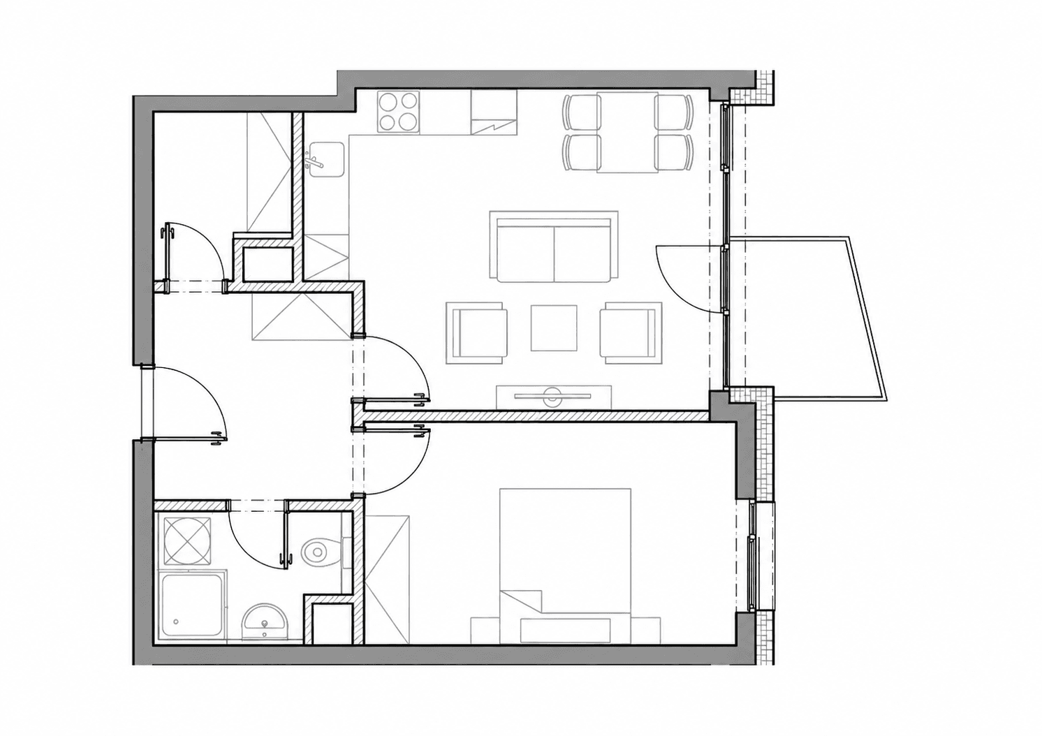 1 bedroom with open-plan kitchen flat for sale, 53 m², Leopoldova, Prague, Prague 1 bedroom with open-plan kitchen flat for sale, 53 m², Leopoldova, Prague, Prague