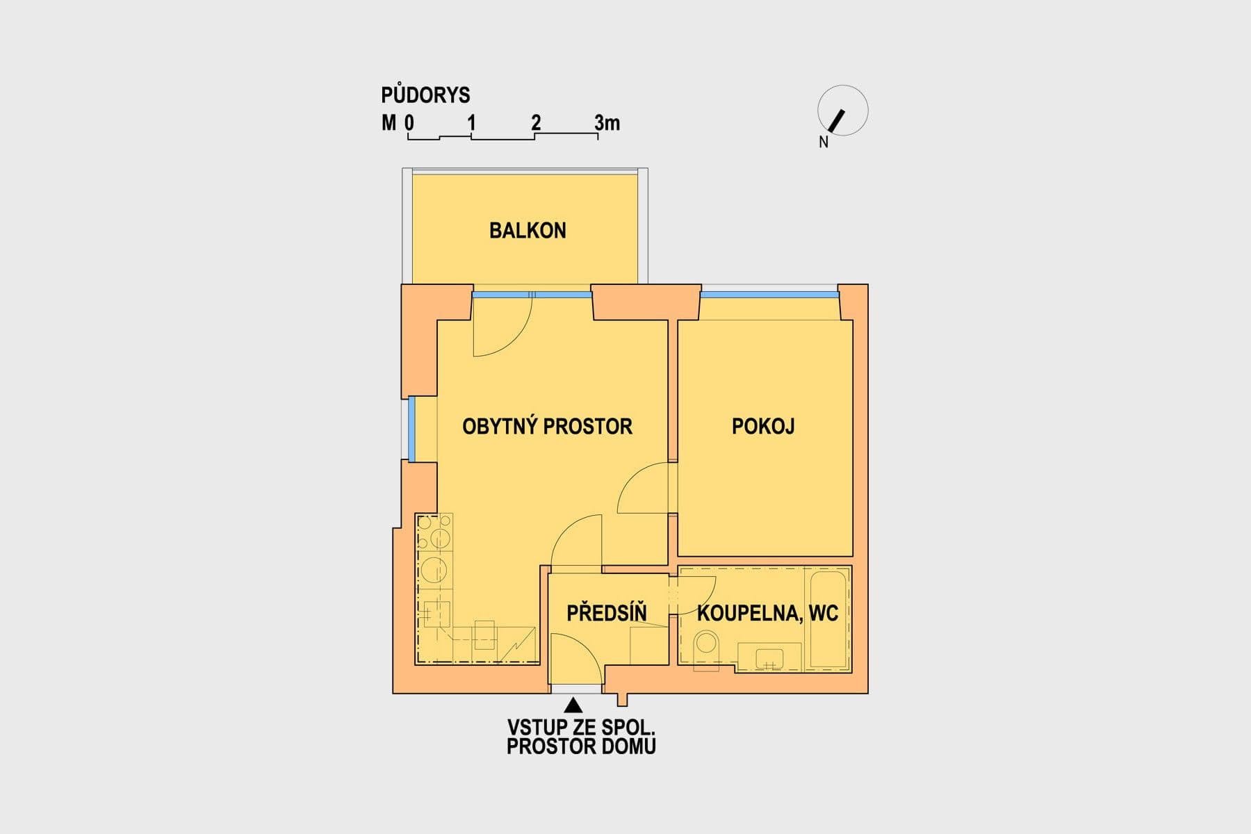 1 bedroom with open-plan kitchen flat to rent, 44 m², Soukopova, Brno, Jihomoravský Region 1 bedroom with open-plan kitchen flat to rent, 44 m², Soukopova, Brno, Jihomoravský Region