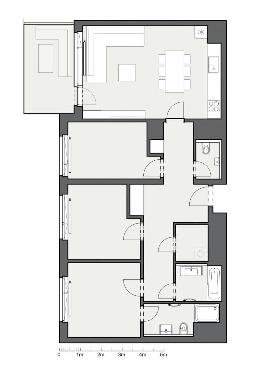 3 bedroom with open-plan kitchen flat to rent, 100 m², Gollové, Prague, Prague 3 bedroom with open-plan kitchen flat to rent, 100 m², Gollové, Prague, Prague