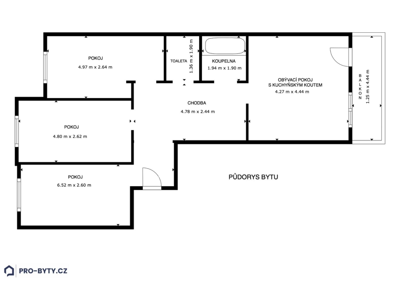 3 bedroom with open-plan kitchen flat for sale, 81 m², Urbánkova, Prague, Prague 3 bedroom with open-plan kitchen flat for sale, 81 m², Urbánkova, Prague, Prague