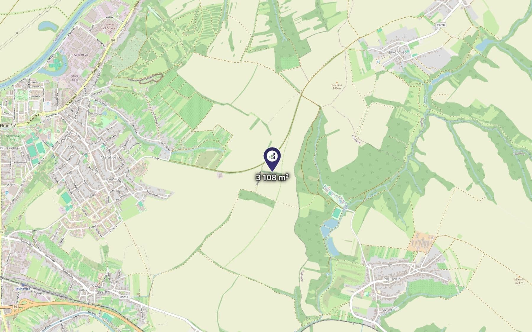 plot for sale, 777 m², Uherské Hradiště, Zlínský Region plot for sale, 777 m², Uherské Hradiště, Zlínský Region