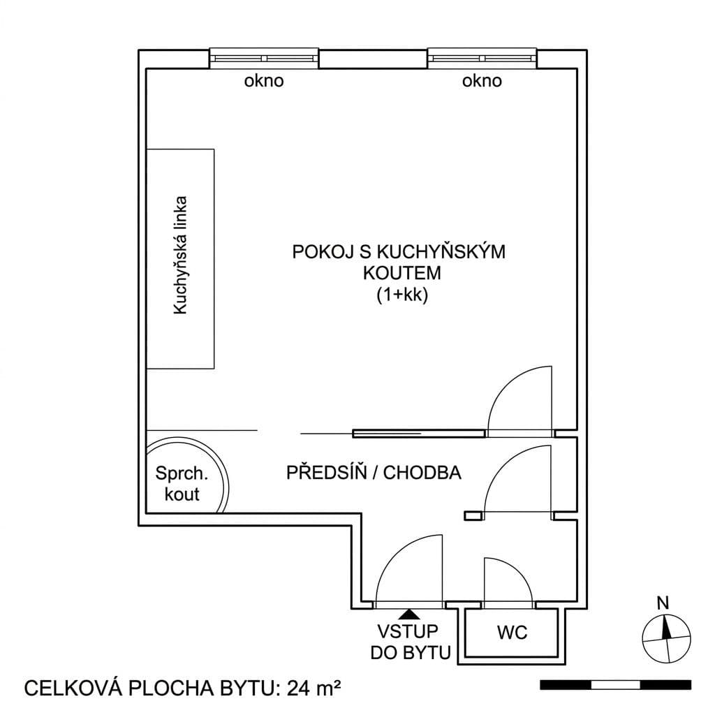Studio flat for sale, 24 m², Pod Čertovou skalou, Prague, Prague Studio flat for sale, 24 m², Pod Čertovou skalou, Prague, Prague
