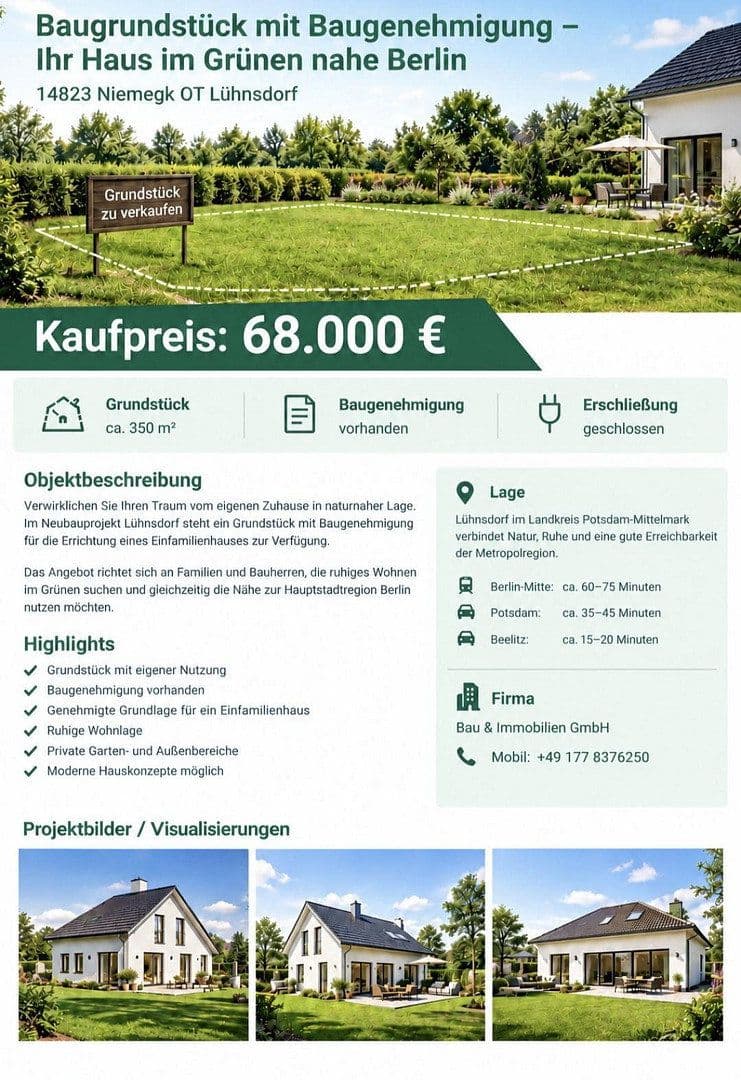 plot for sale, 350 m², Sandberger Str. 22, Niemegk, Brandenburg plot for sale, 350 m², Sandberger Str. 22, Niemegk, Brandenburg