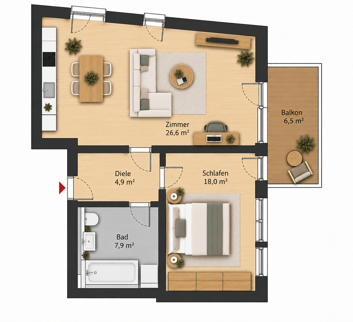 2 bedroom flat to rent, 59 m², Hamburg, Hamburg 2 bedroom flat to rent, 59 m², Hamburg, Hamburg