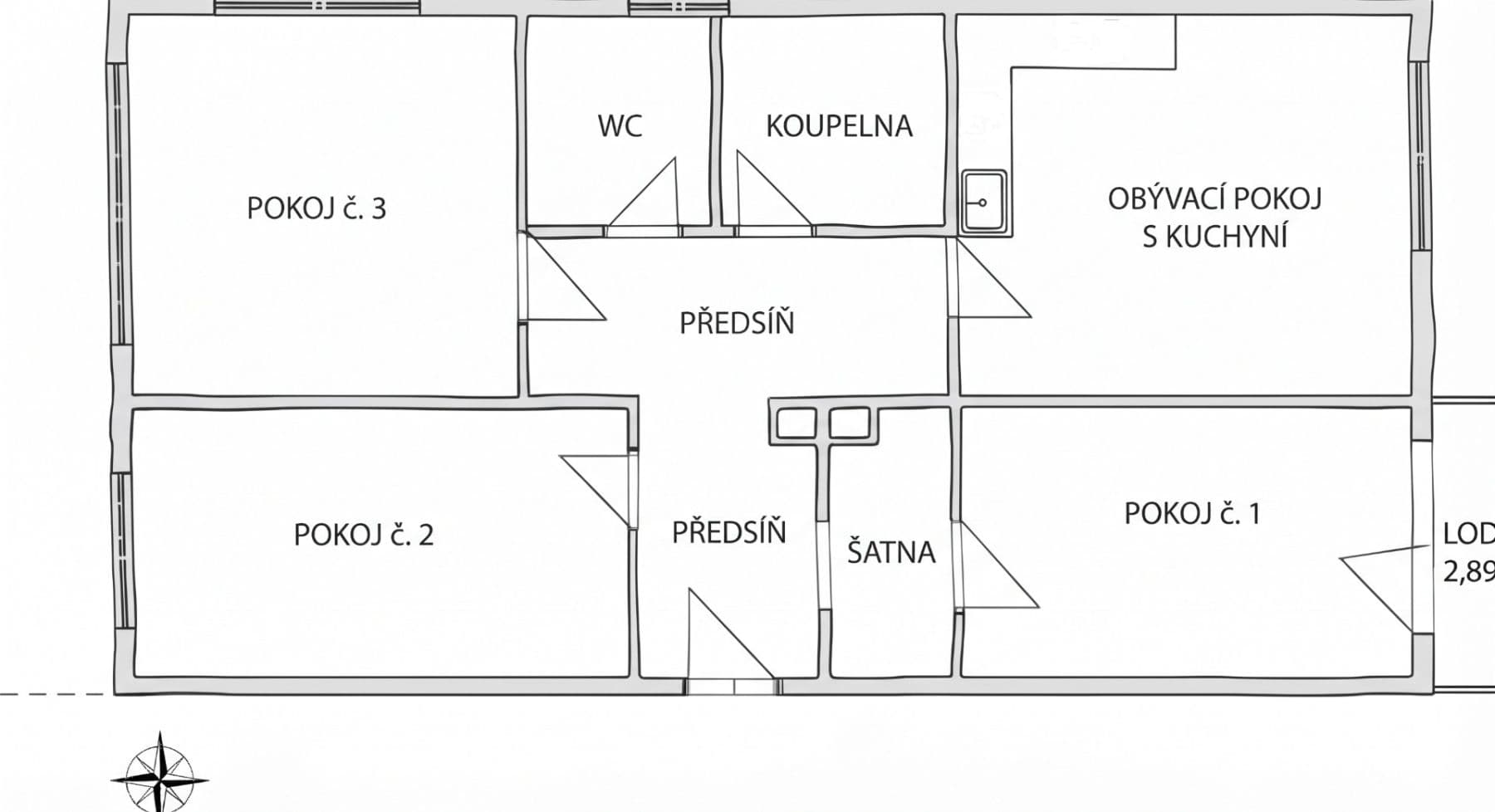 3 bedroom with open-plan kitchen flat to rent, 76 m², Jordana Jovkova, Prague, Prague 3 bedroom with open-plan kitchen flat to rent, 76 m², Jordana Jovkova, Prague, Prague