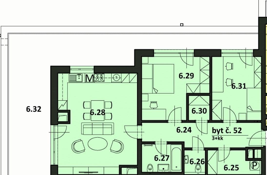 2 bedroom with open-plan kitchen flat for sale, 84 m², Generála Selnera, Kladno, Středočeský Region 2 bedroom with open-plan kitchen flat for sale, 84 m², Generála Selnera, Kladno, Středočeský Region