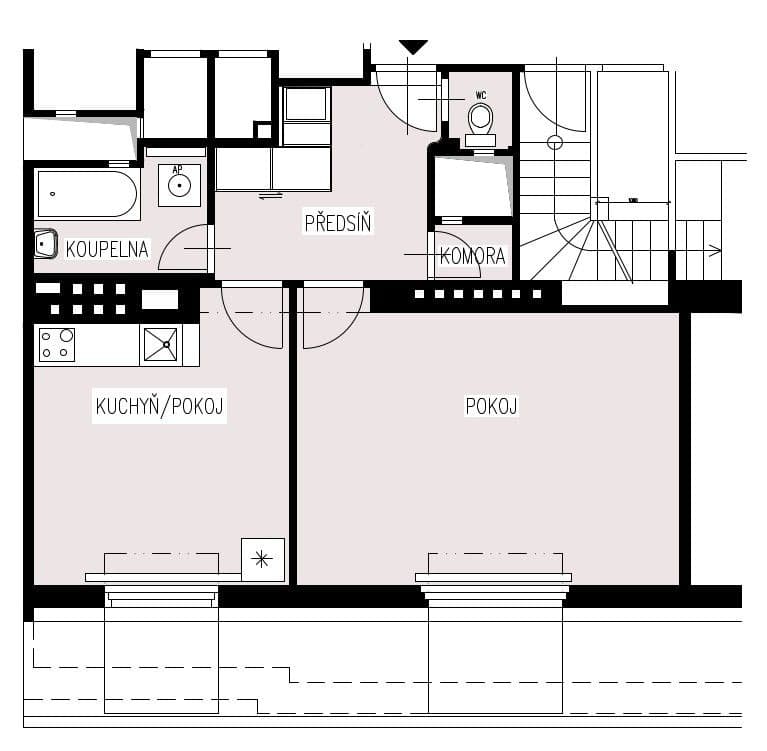 1 bedroom with open-plan kitchen flat to rent, 52 m², Zelená, Prague, Prague 1 bedroom with open-plan kitchen flat to rent, 52 m², Zelená, Prague, Prague