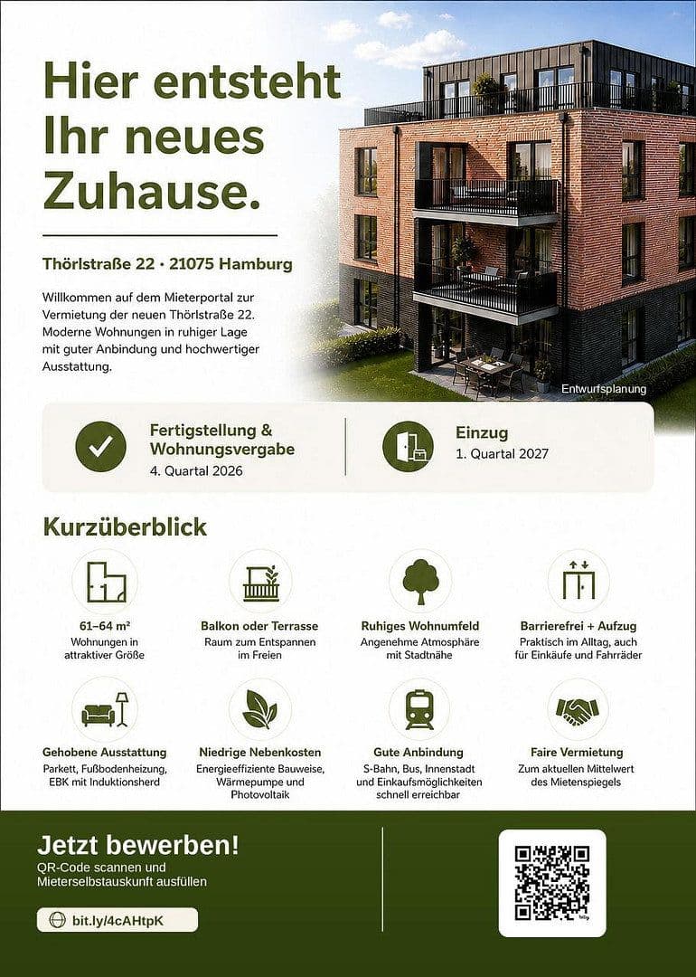 3 bedroom flat to rent, 65 m², Thörlstrasse, 22, Hamburg, Hamburg 3 bedroom flat to rent, 65 m², Thörlstrasse, 22, Hamburg, Hamburg