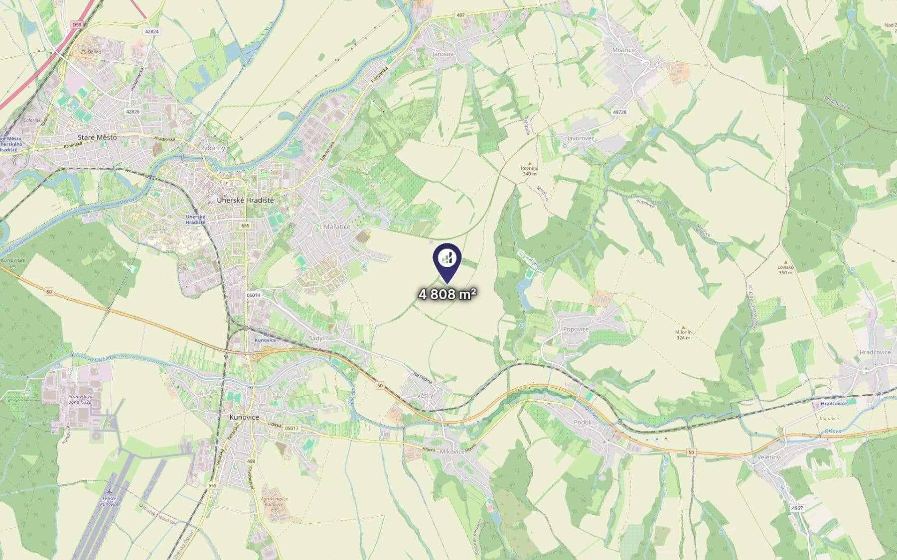 plot for sale, 1,202 m², Uherské Hradiště, Zlínský Region plot for sale, 1,202 m², Uherské Hradiště, Zlínský Region