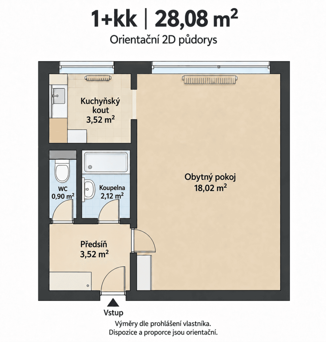 Studio flat for sale, 28 m², Benkova, Prague, Prague Studio flat for sale, 28 m², Benkova, Prague, Prague
