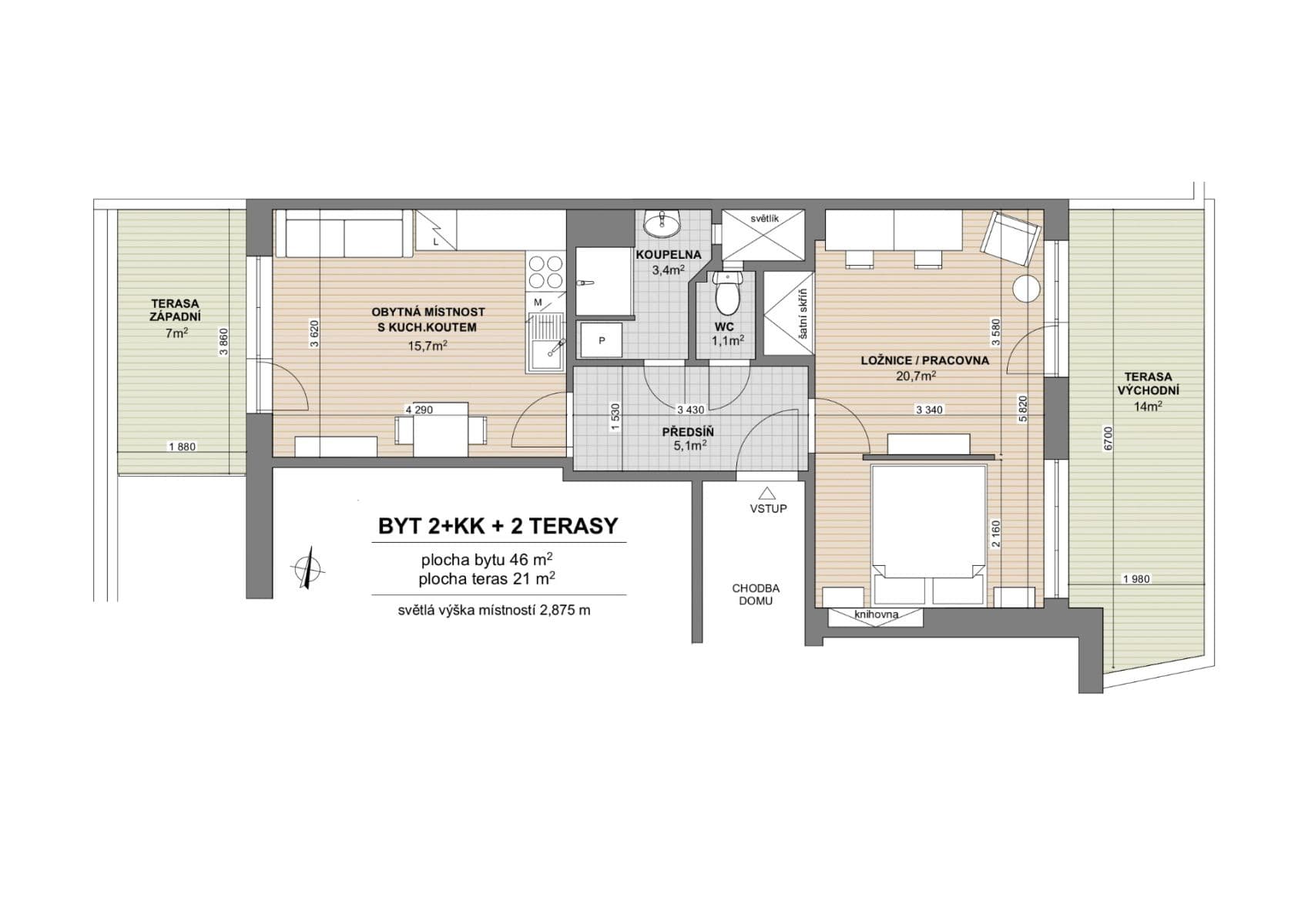 1 bedroom with open-plan kitchen flat for sale, 46 m², Prachnerova, Prague, Prague 1 bedroom with open-plan kitchen flat for sale, 46 m², Prachnerova, Prague, Prague