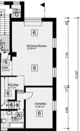 2 bedroom with open-plan kitchen flat for sale, 95 m², Querenburgerstrasse, Bochum, North Rhine-Westphalia 2 bedroom with open-plan kitchen flat for sale, 95 m², Querenburgerstrasse, Bochum, North Rhine-Westphalia