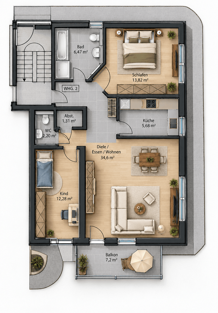 2 bedroom with open-plan kitchen flat for sale, 79 m², Künzelsau, Baden-Württemberg 2 bedroom with open-plan kitchen flat for sale, 79 m², Künzelsau, Baden-Württemberg