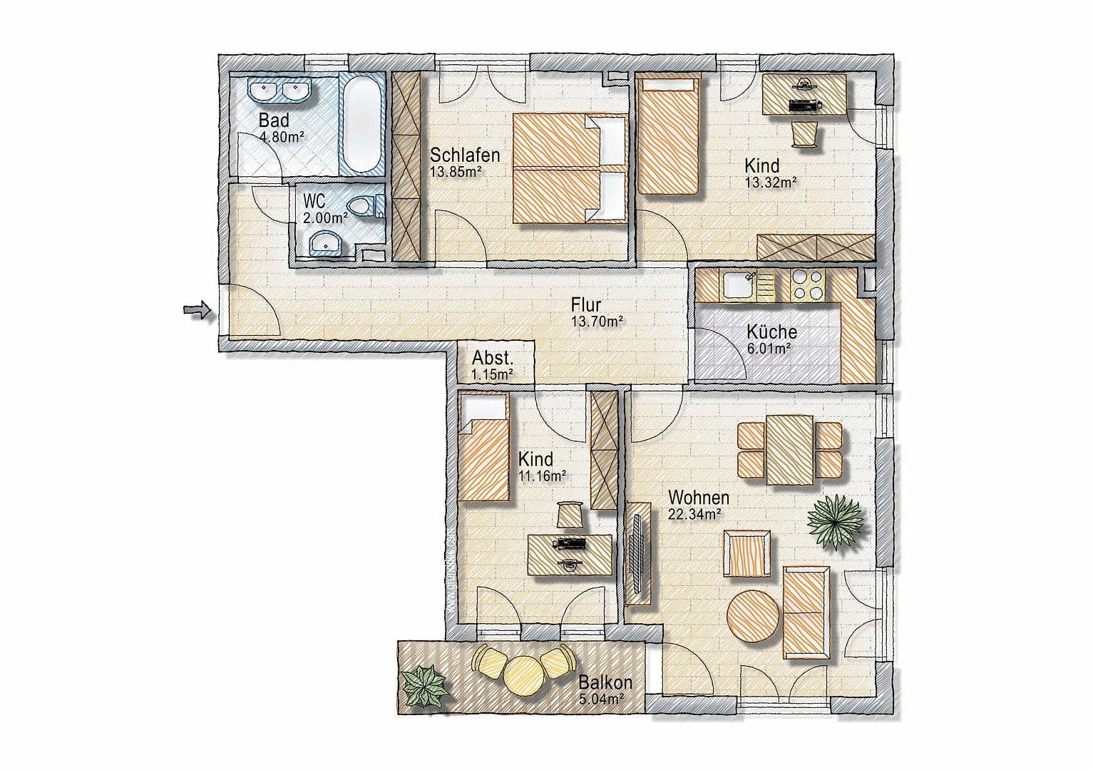 4 bedroom flat to rent, 91 m², Grafing, Bavaria 4 bedroom flat to rent, 91 m², Grafing, Bavaria