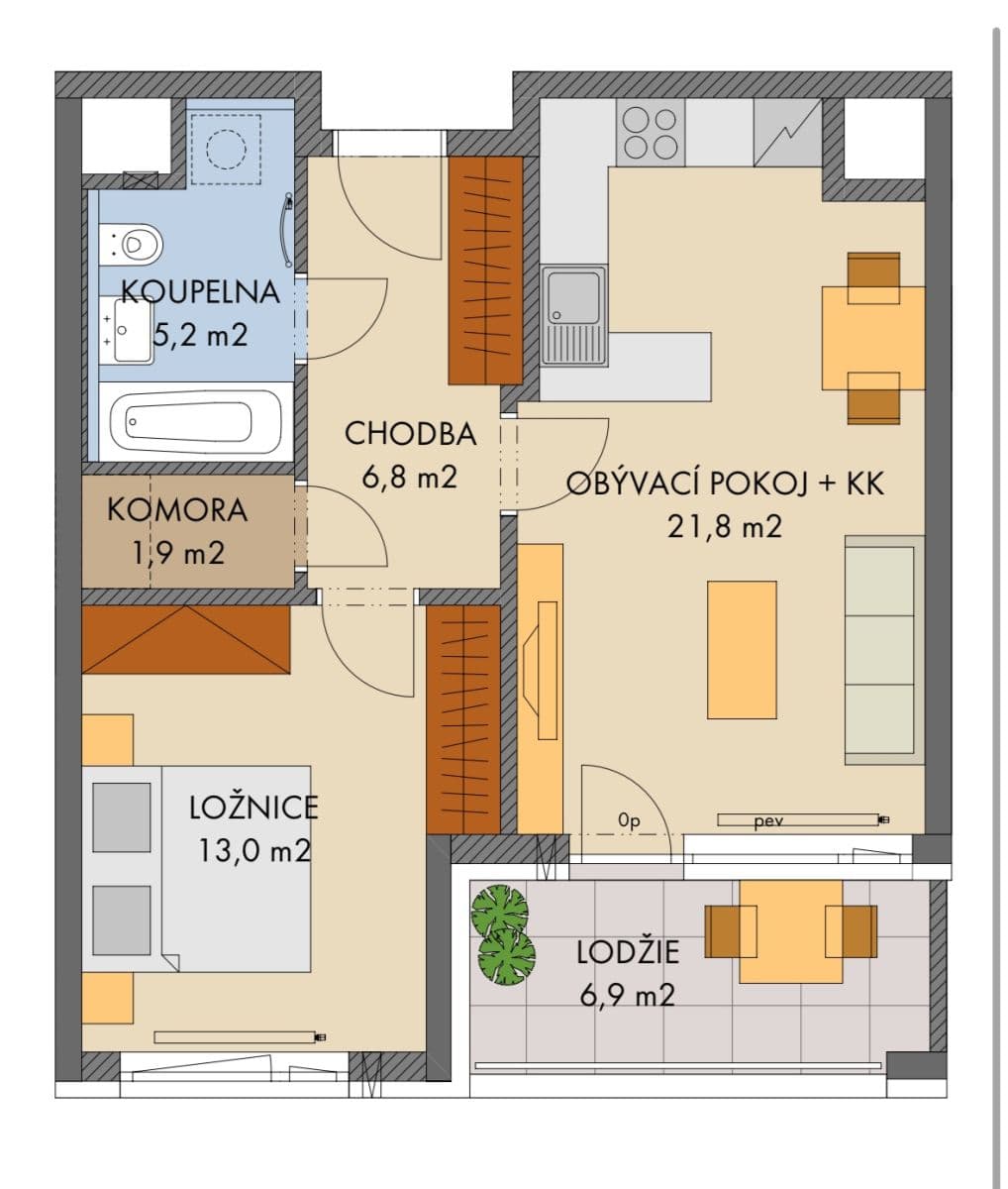 1 bedroom with open-plan kitchen flat to rent, 51 m², Gollové, Prague, Prague 1 bedroom with open-plan kitchen flat to rent, 51 m², Gollové, Prague, Prague