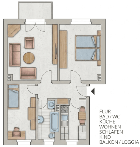 3 bedroom flat to rent, 63 m², Zur Siedlung 25, Jahnatal, Saxony 3 bedroom flat to rent, 63 m², Zur Siedlung 25, Jahnatal, Saxony