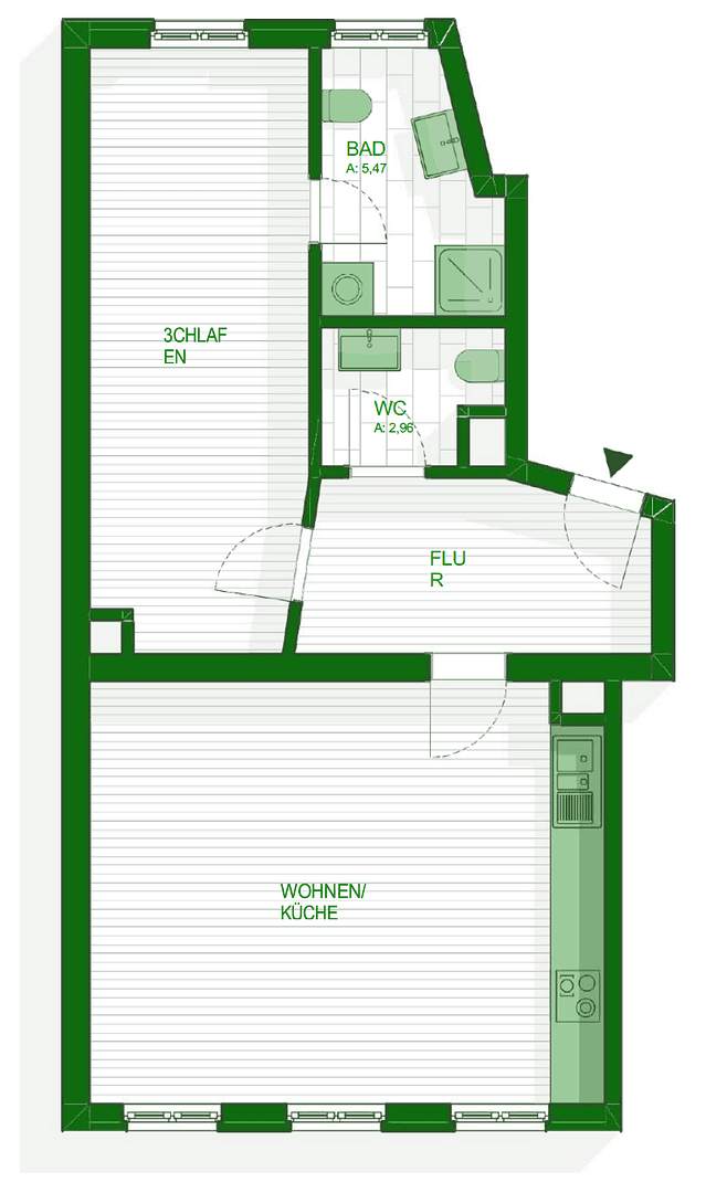 2 bedroom flat to rent, 61 m², Wittstockstraße 6, Leipzig, Saxony 2 bedroom flat to rent, 61 m², Wittstockstraße 6, Leipzig, Saxony