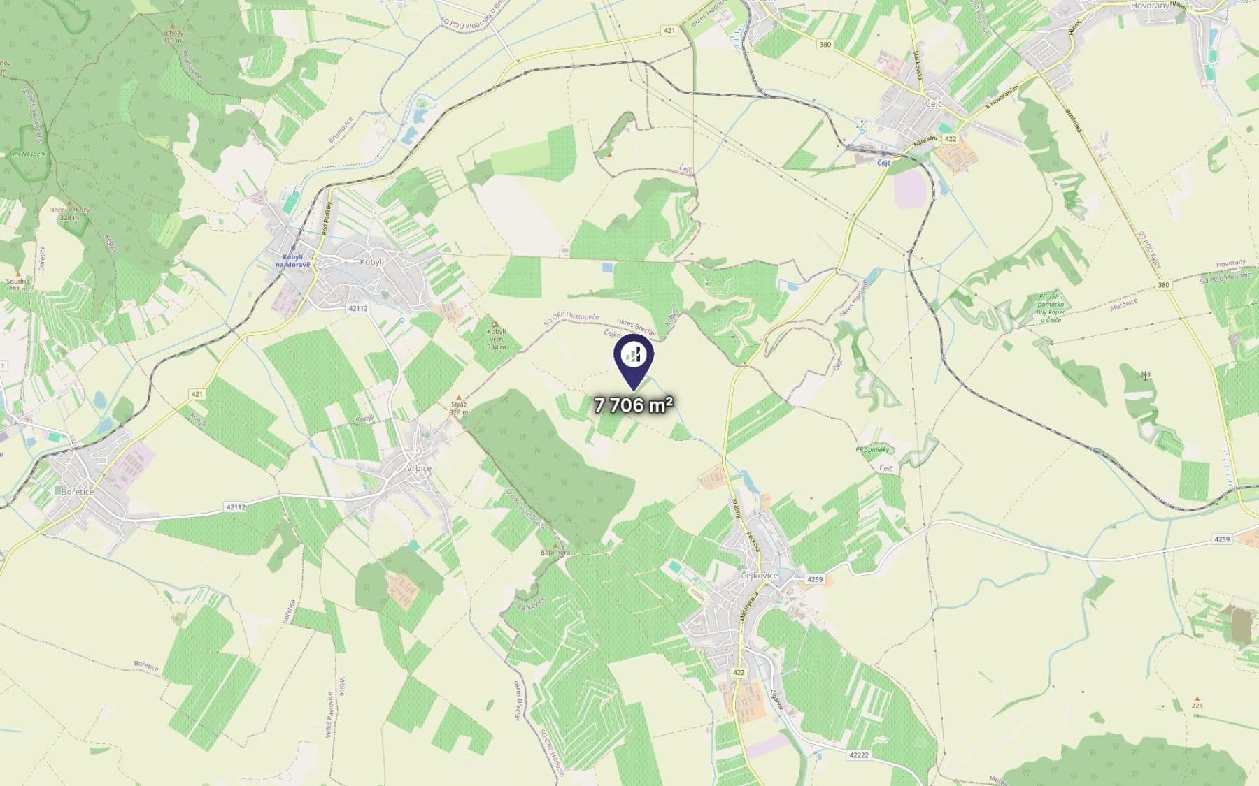 plot for sale, 7,706 m², Čejkovice, Jihomoravský Region plot for sale, 7,706 m², Čejkovice, Jihomoravský Region