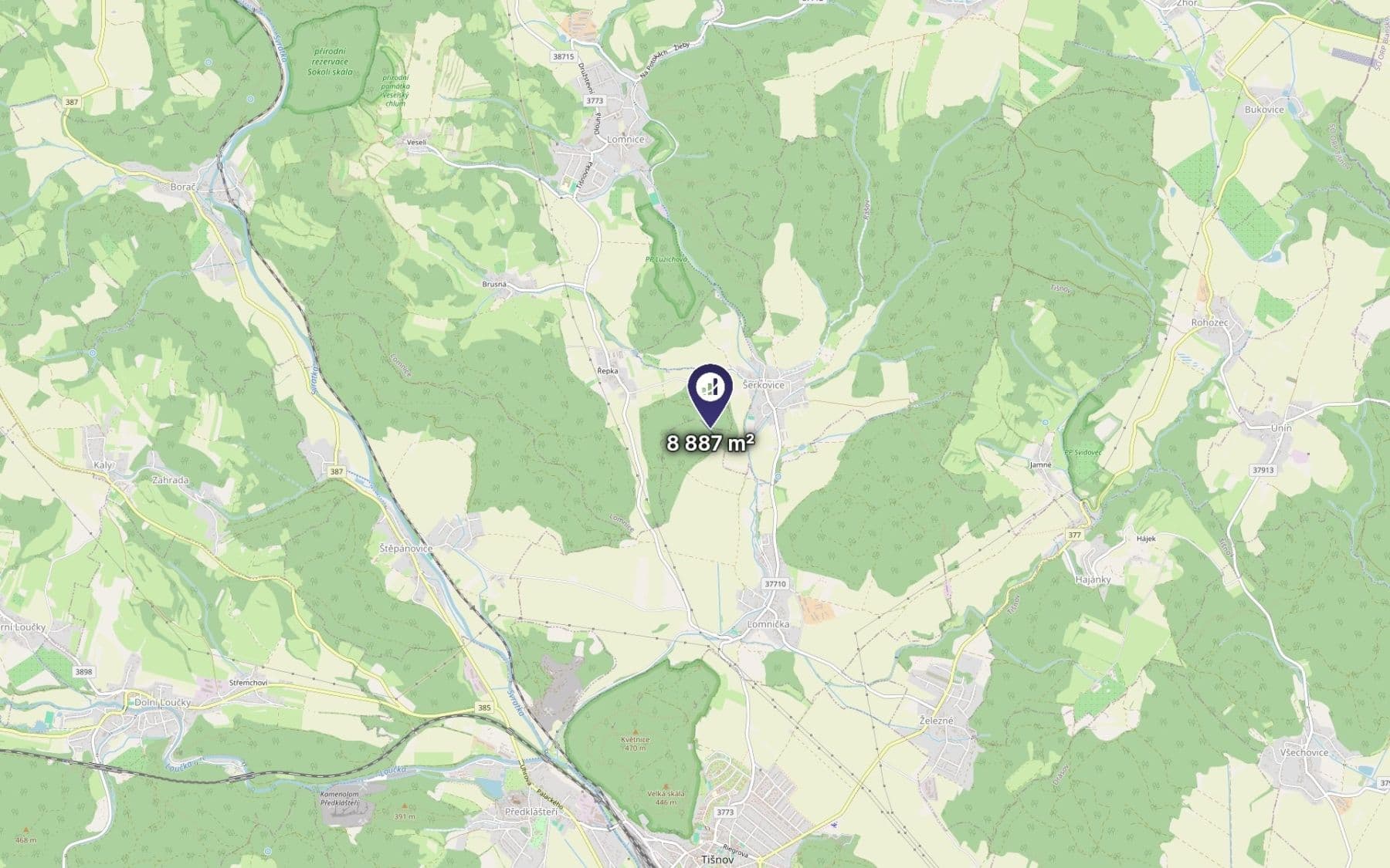 plot for sale, 8,887 m², Lomnička, Jihomoravský Region plot for sale, 8,887 m², Lomnička, Jihomoravský Region