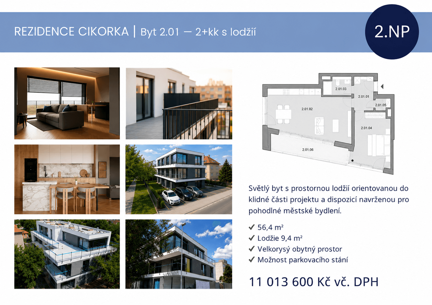1 bedroom with open-plan kitchen flat for sale, 56 m², Na Cikorce, Prague, Prague 1 bedroom with open-plan kitchen flat for sale, 56 m², Na Cikorce, Prague, Prague