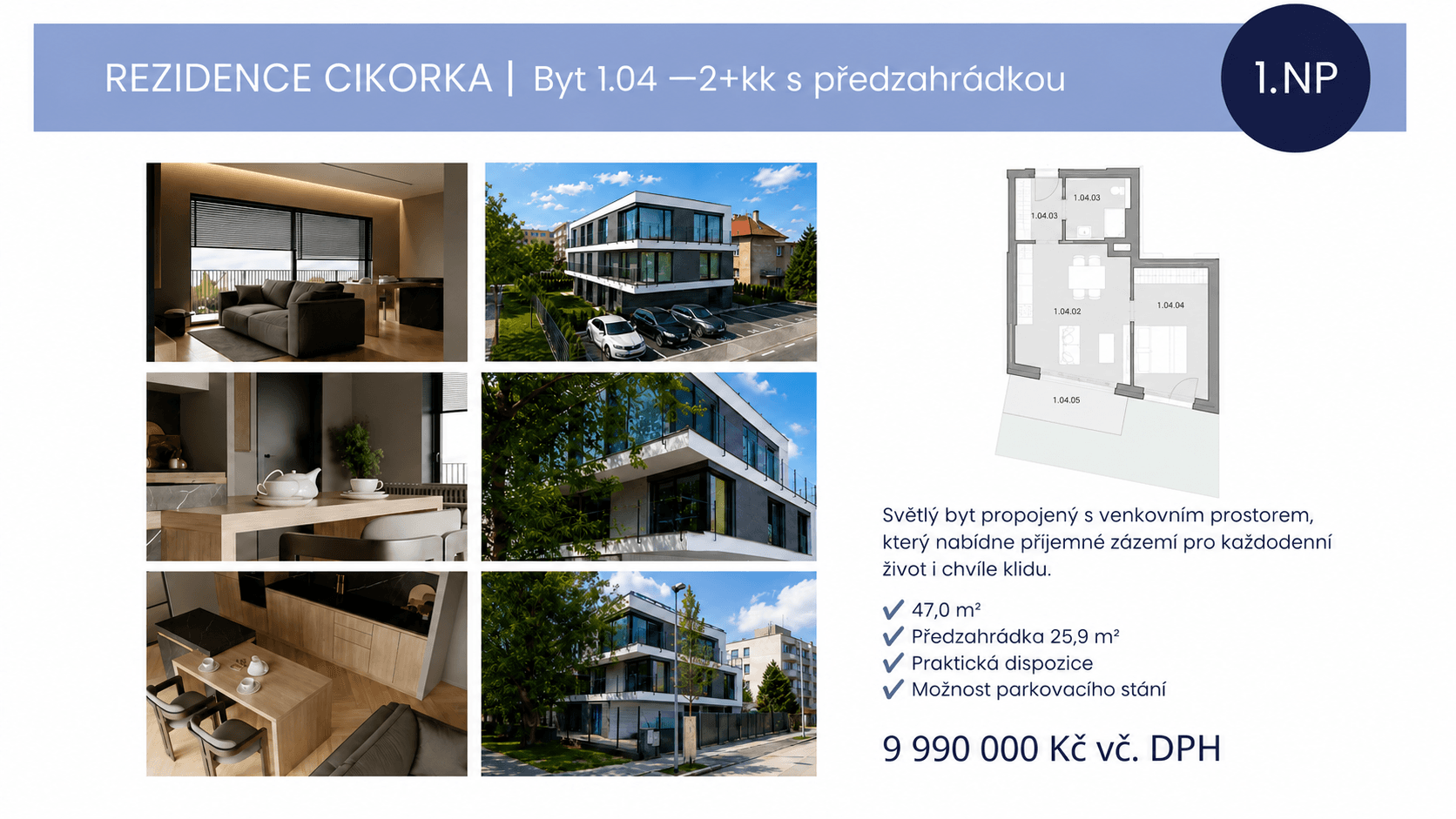1 bedroom with open-plan kitchen flat for sale, 47 m², Na Cikorce, Prague, Prague 1 bedroom with open-plan kitchen flat for sale, 47 m², Na Cikorce, Prague, Prague