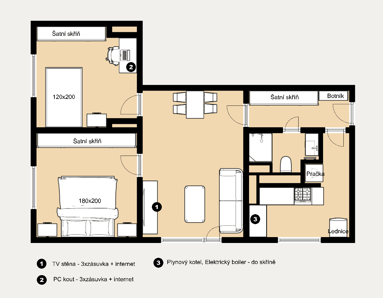 3 bedroom flat for sale, 63 m², Lipová-lázně, Olomoucký Region 3 bedroom flat for sale, 63 m², Lipová-lázně, Olomoucký Region