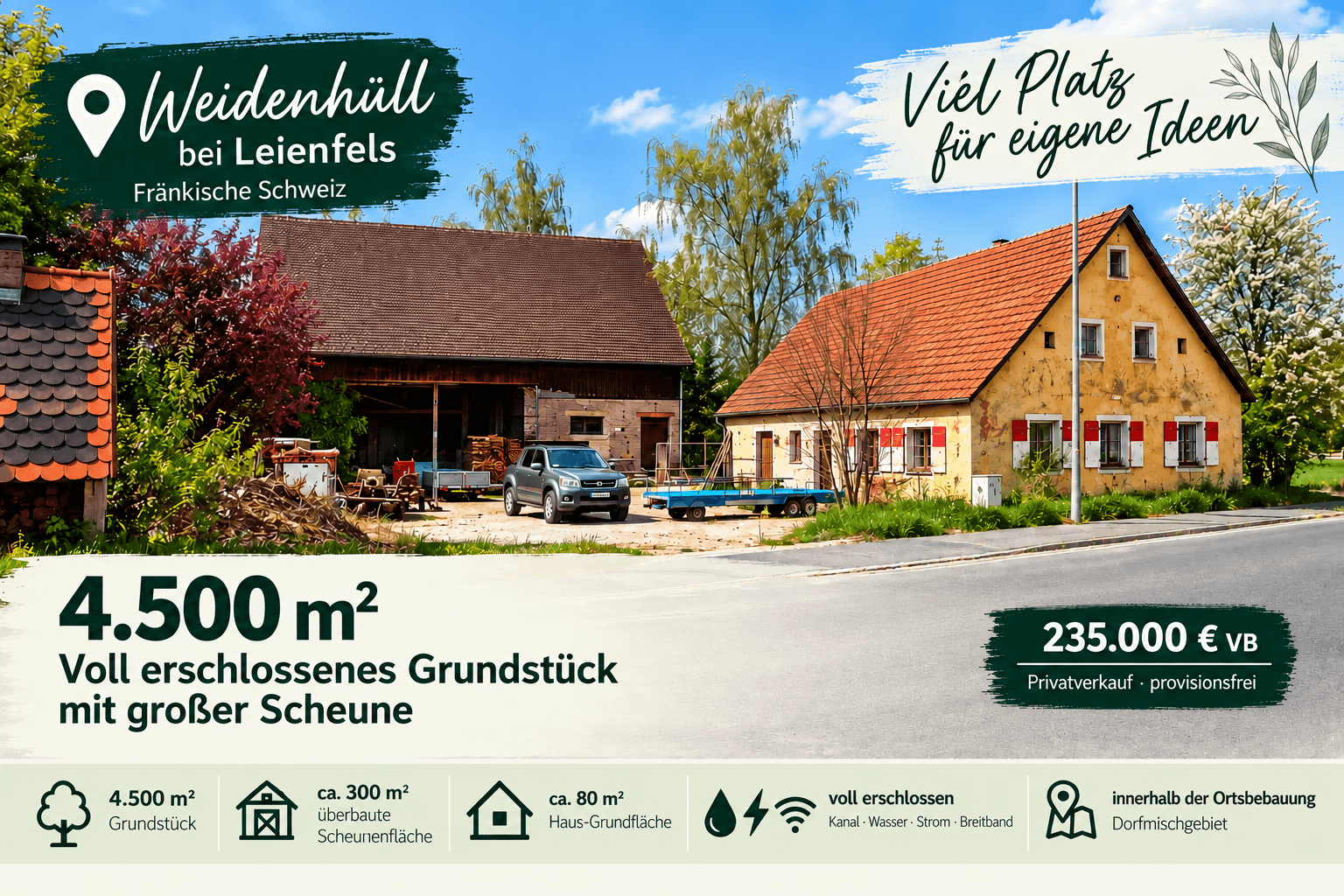 plot for sale, 4,500 m², Weidenhüll bei Leienfels 1, Pottenstein, Bavaria plot for sale, 4,500 m², Weidenhüll bei Leienfels 1, Pottenstein, Bavaria