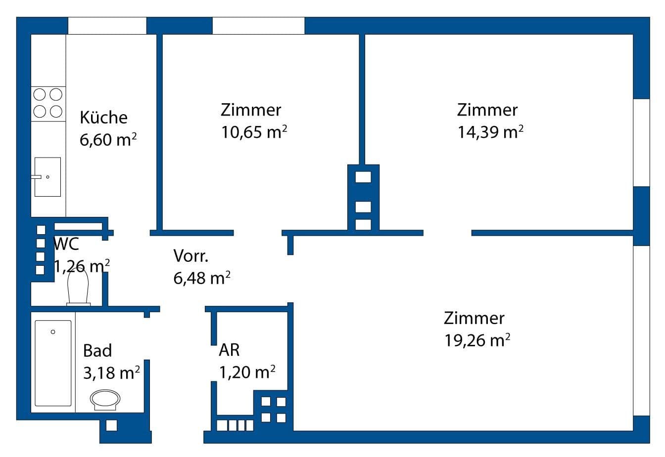 3 bedroom flat to rent, 65 m², Gänserndorf, Lower Austria 3 bedroom flat to rent, 65 m², Gänserndorf, Lower Austria