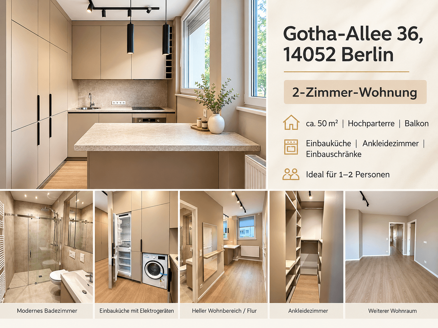 2 bedroom flat to rent, 50 m², Gotha-Allee 36, Berlin, Berlin 2 bedroom flat to rent, 50 m², Gotha-Allee 36, Berlin, Berlin