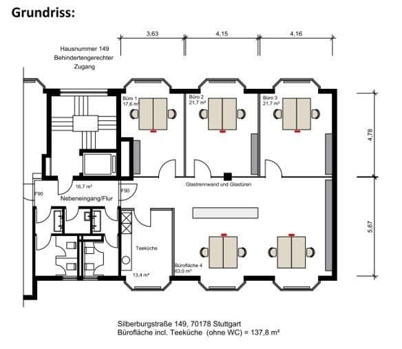 office to rent, 146 m², Silberburgstr. 151, Stuttgart, Baden-Württemberg office to rent, 146 m², Silberburgstr. 151, Stuttgart, Baden-Württemberg