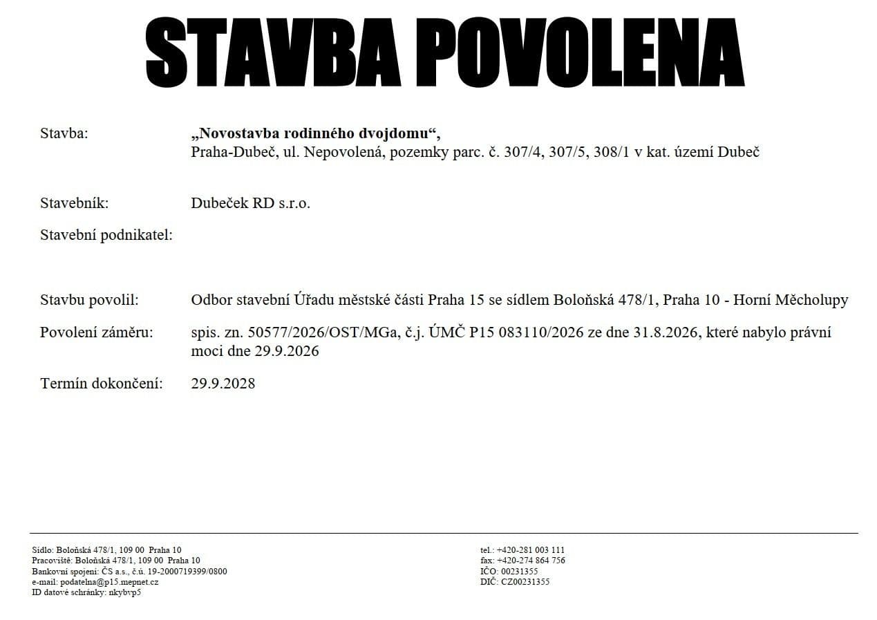 plot for sale, 328 m², Prague, Prague plot for sale, 328 m², Prague, Prague