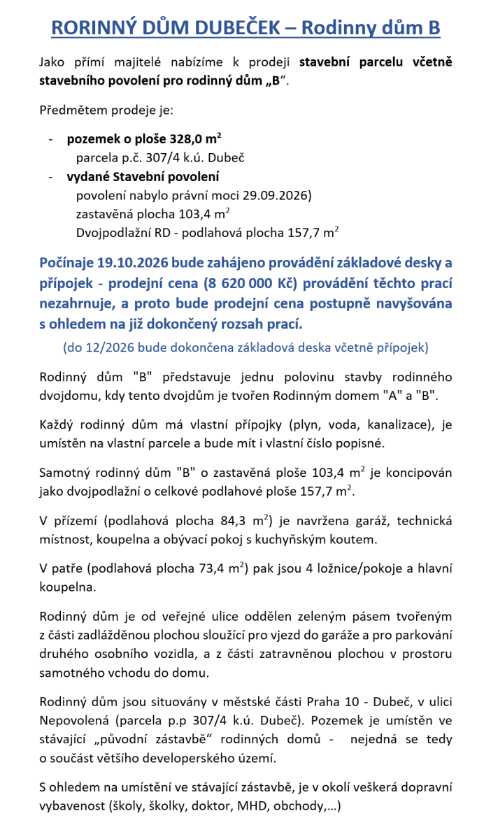 plot for sale, 328 m², Prague, Prague plot for sale, 328 m², Prague, Prague