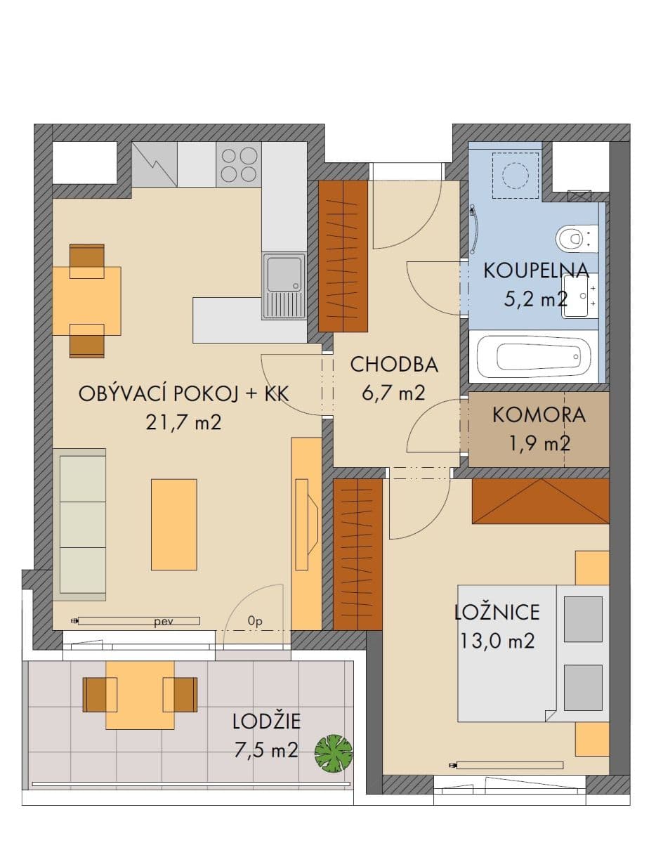 1 bedroom with open-plan kitchen flat to rent, 58 m², Gollové, Prague, Prague 1 bedroom with open-plan kitchen flat to rent, 58 m², Gollové, Prague, Prague