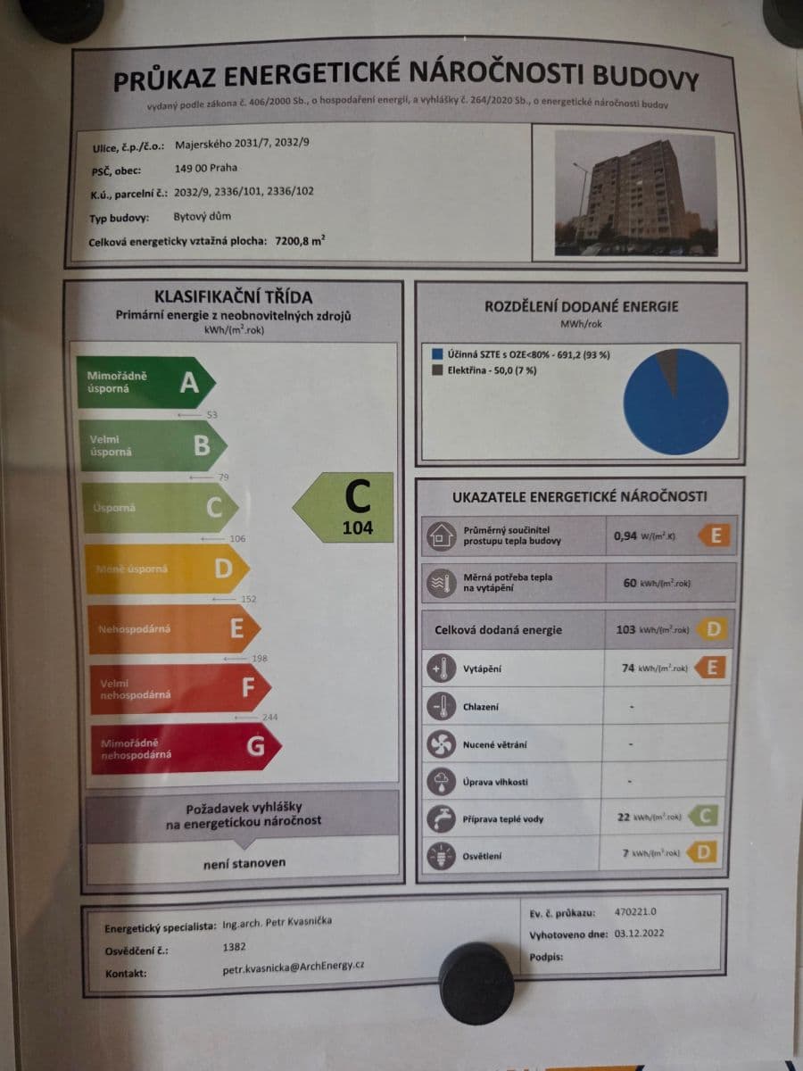 1 bedroom with open-plan kitchen flat for sale, 44 m², Majerského, Prague, Prague 1 bedroom with open-plan kitchen flat for sale, 44 m², Majerského, Prague, Prague