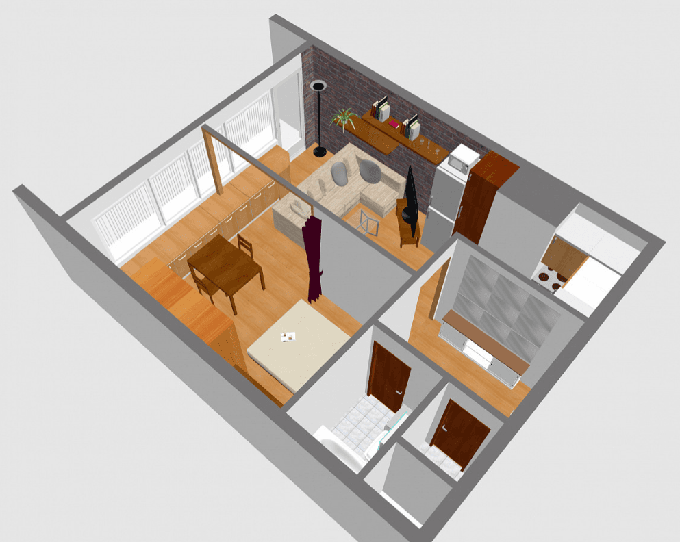 1 bedroom with open-plan kitchen flat to rent, 47 m², Makovského, Prague, Prague 1 bedroom with open-plan kitchen flat to rent, 47 m², Makovského, Prague, Prague