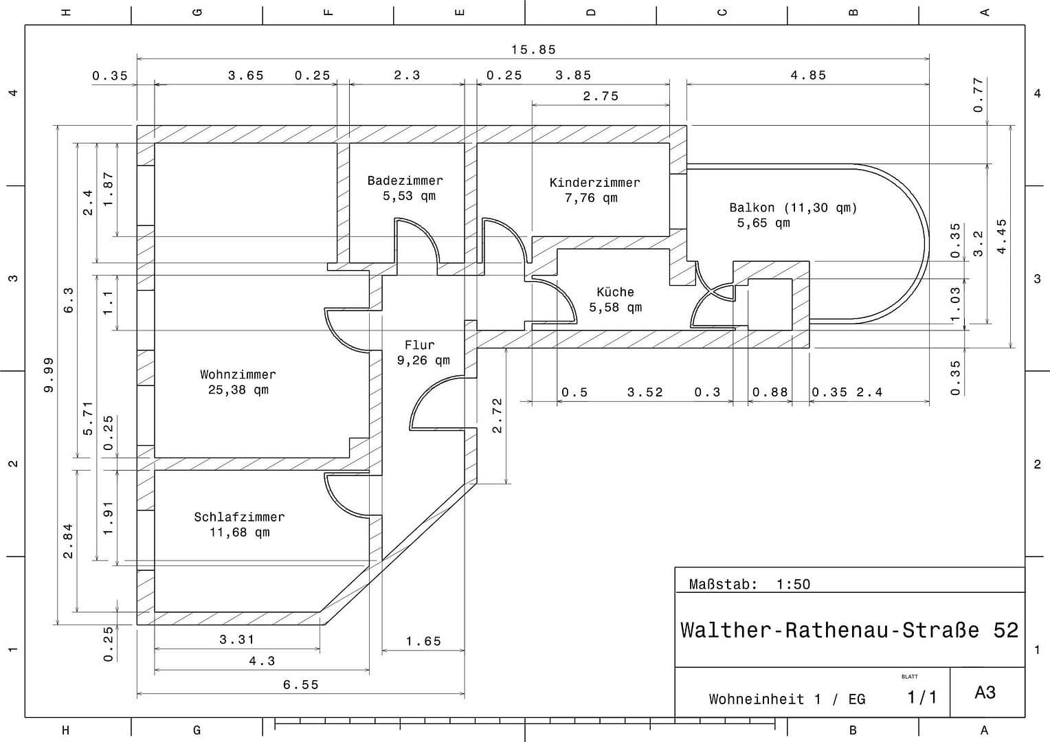 3 bedroom flat to rent, 73 m², Walther-Rathenau-Straße 52, Zwickau, Saxony 3 bedroom flat to rent, 73 m², Walther-Rathenau-Straße 52, Zwickau, Saxony