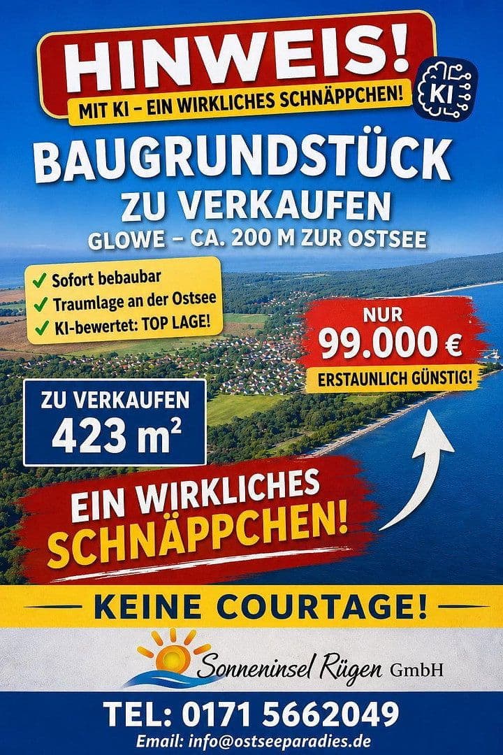 plot for sale, 423 m², Glowe, Mecklenburg-Vorpommern plot for sale, 423 m², Glowe, Mecklenburg-Vorpommern