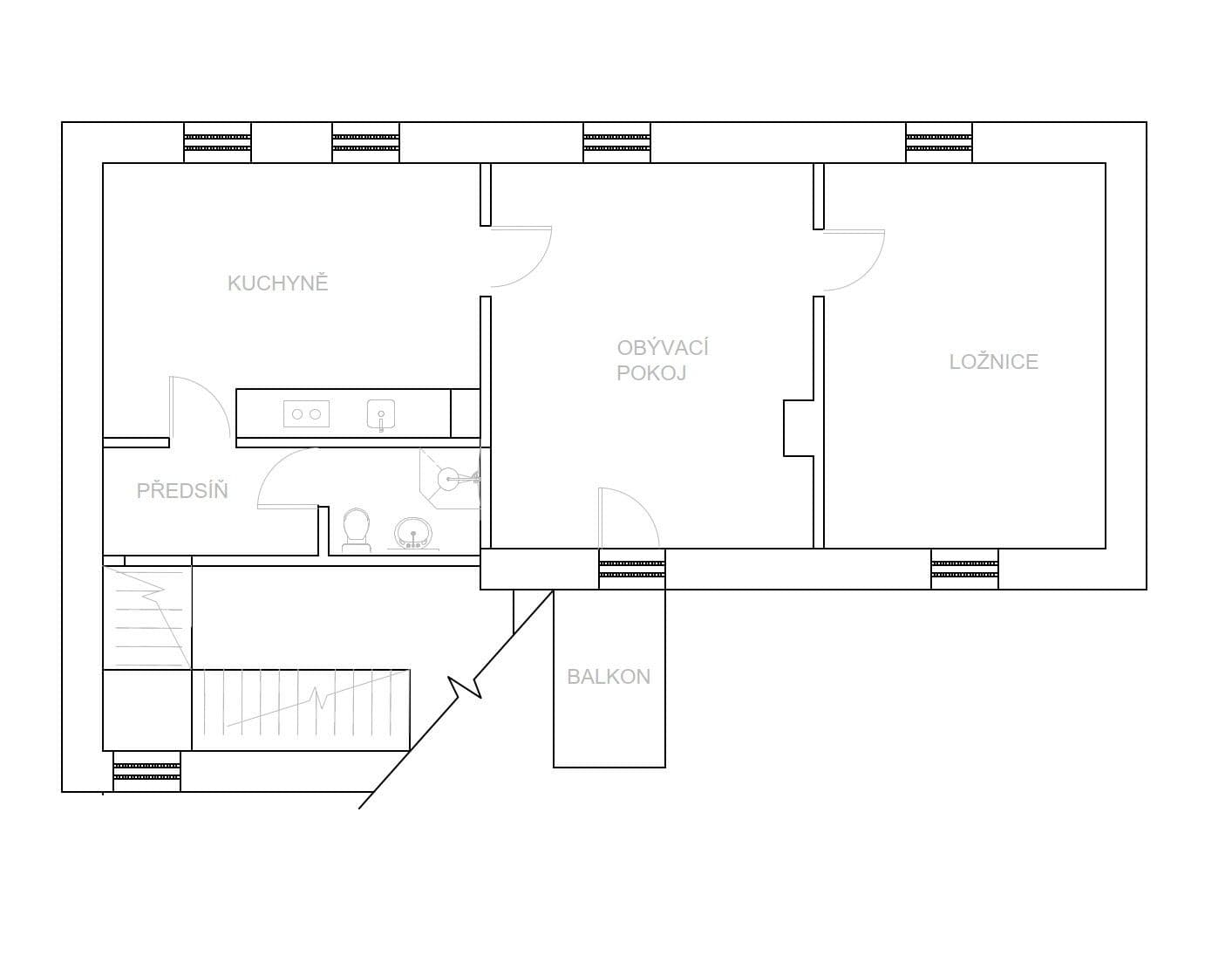 2 bedroom flat to rent, 73 m², V chaloupkách, Lety, Středočeský Region 2 bedroom flat to rent, 73 m², V chaloupkách, Lety, Středočeský Region