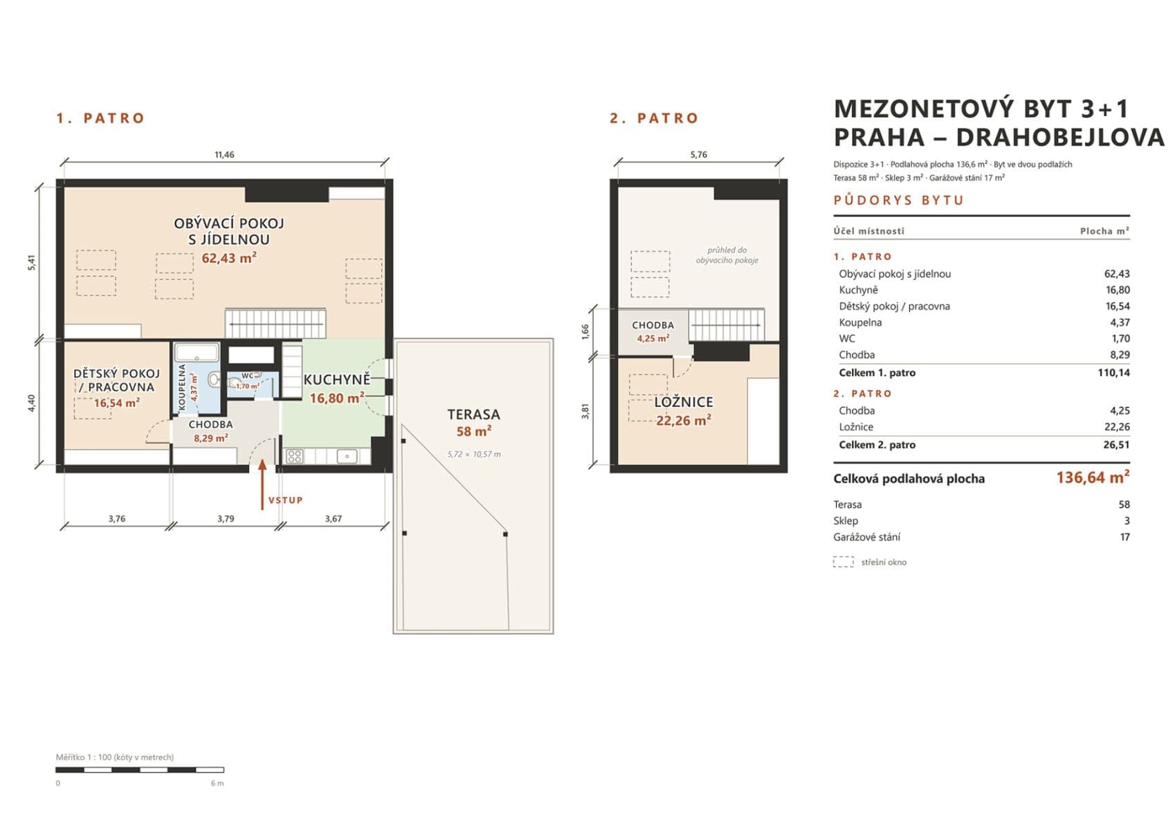 2 bedroom with open-plan kitchen flat for sale, 136 m², Drahobejlova, Prague, Prague 2 bedroom with open-plan kitchen flat for sale, 136 m², Drahobejlova, Prague, Prague