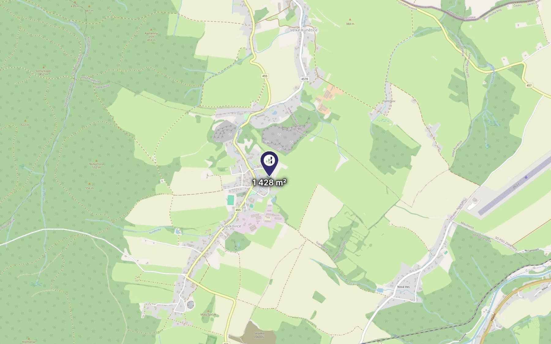 plot for sale, 1,428 m², Supíkovice, Olomoucký Region plot for sale, 1,428 m², Supíkovice, Olomoucký Region