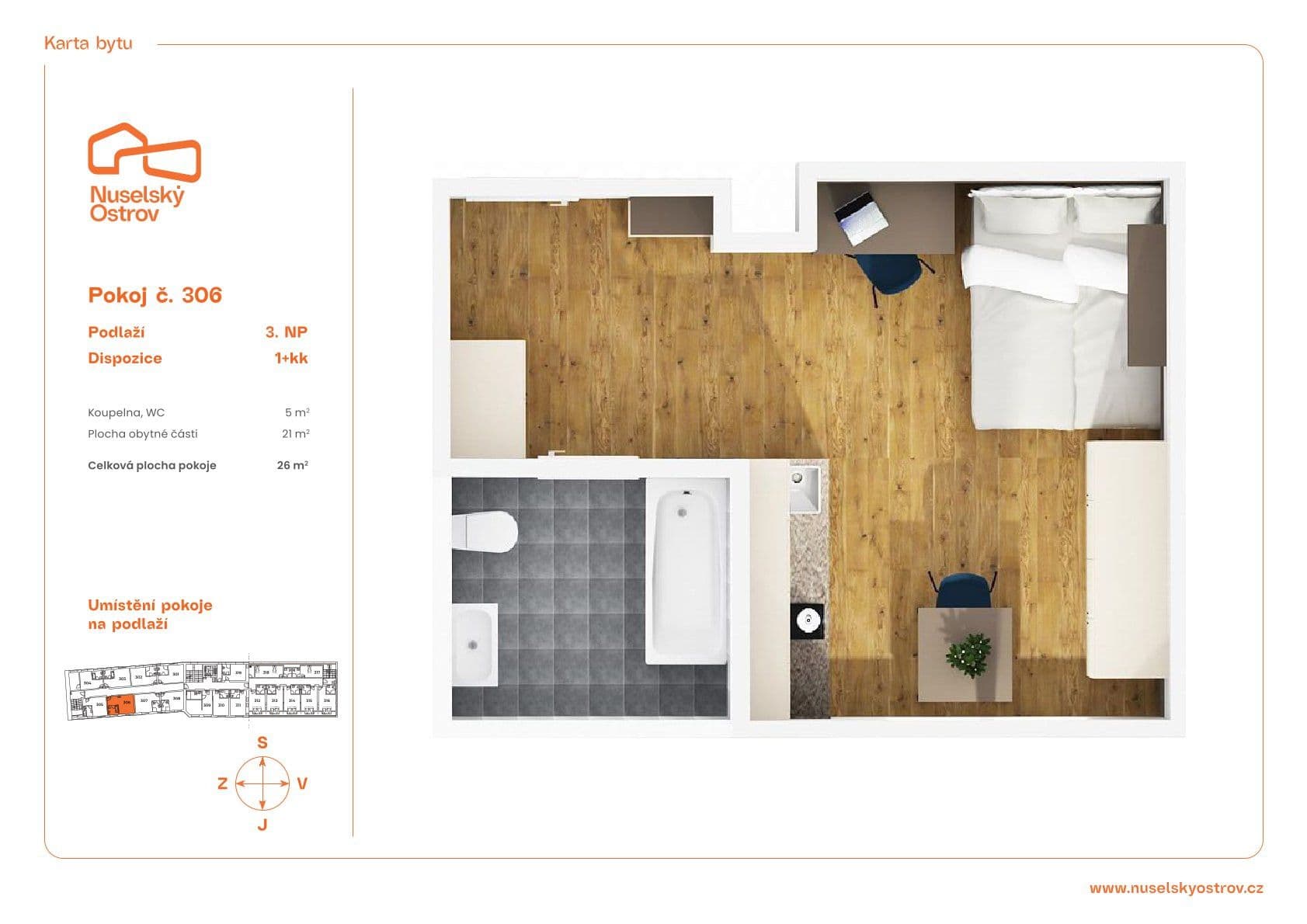 Studio flat to rent, 26 m², Na ostrůvku, Prague, Prague Studio flat to rent, 26 m², Na ostrůvku, Prague, Prague
