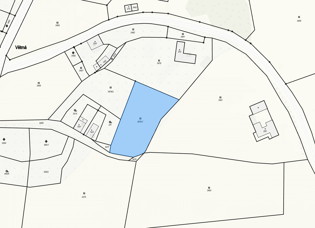 plot for sale, 2,589 m², Malšín, Jihočeský Region plot for sale, 2,589 m², Malšín, Jihočeský Region