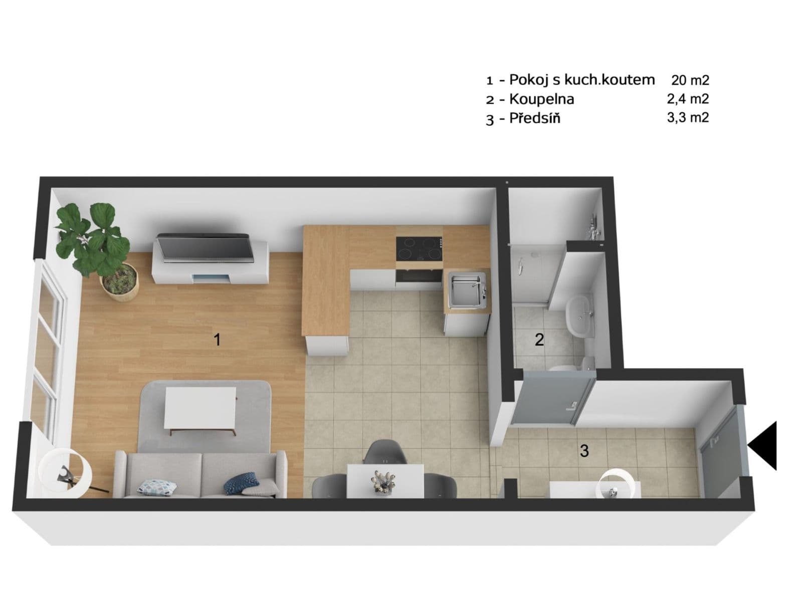 Studio flat to rent, 27 m², Záběhlická, Prague, Prague Studio flat to rent, 27 m², Záběhlická, Prague, Prague