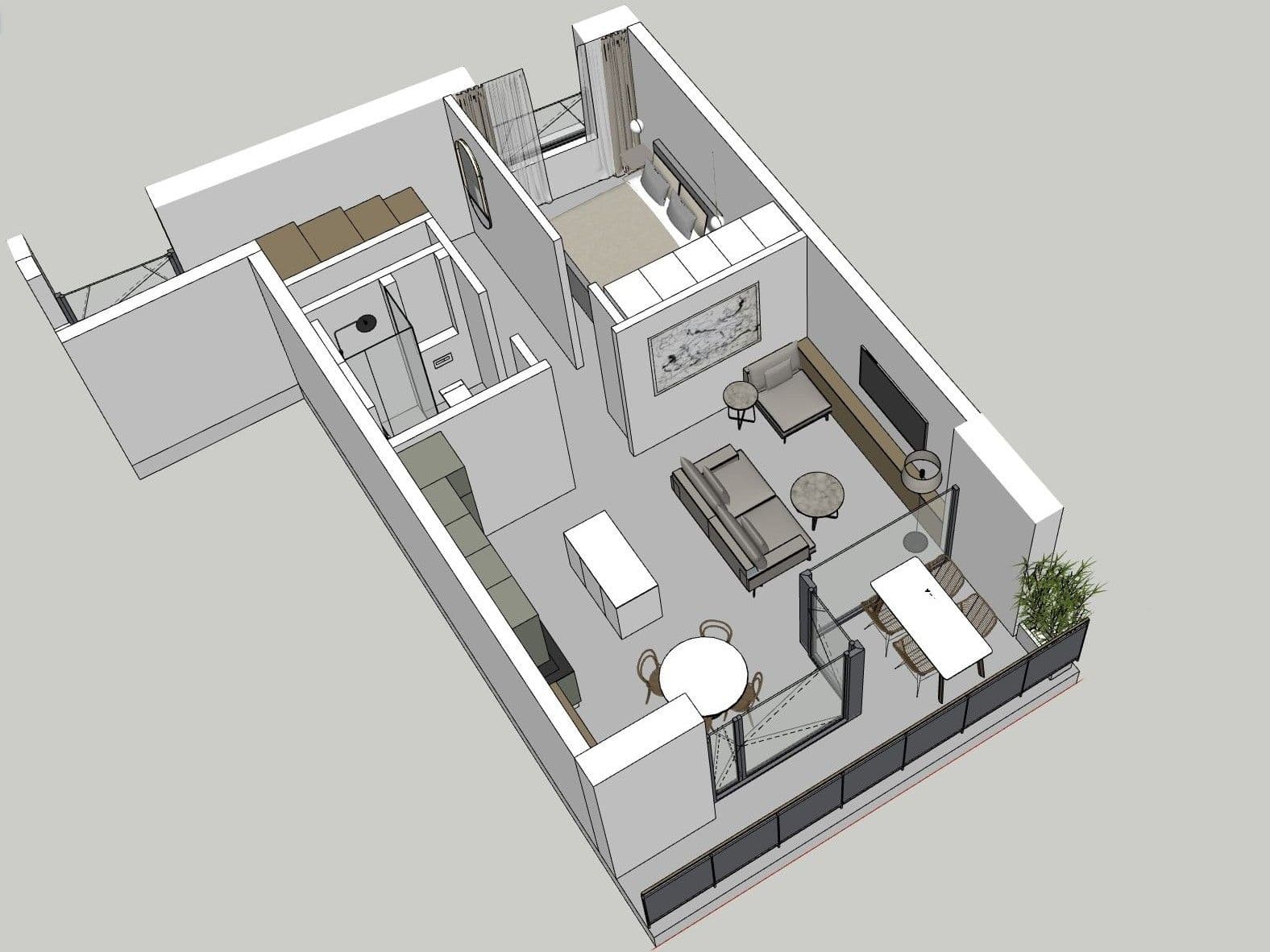 1 bedroom with open-plan kitchen flat to rent, 54 m², Hartigova, Prague, Prague 1 bedroom with open-plan kitchen flat to rent, 54 m², Hartigova, Prague, Prague