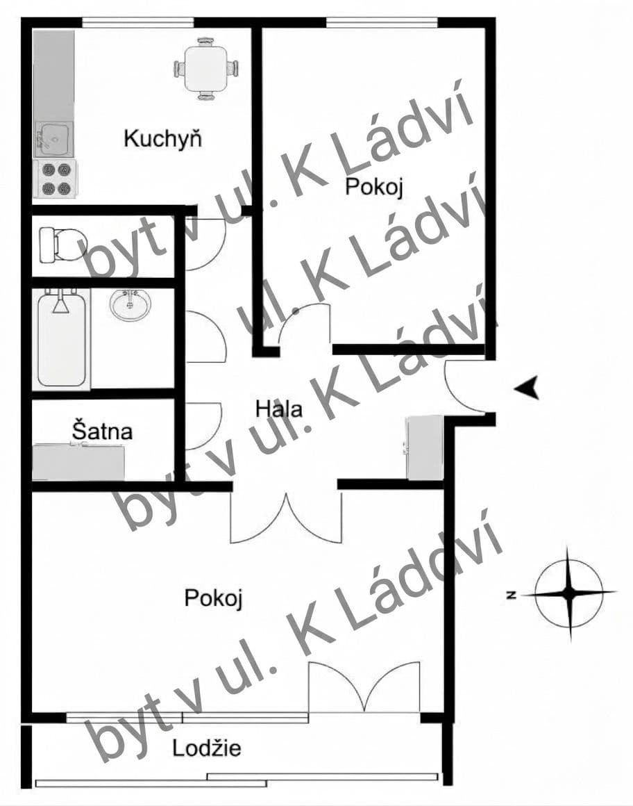 2 bedroom flat to rent, 70 m², K Ládví, Prague, Prague 2 bedroom flat to rent, 70 m², K Ládví, Prague, Prague
