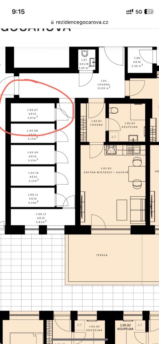Studio flat to rent, 44 m², Gočárova třída, Hradec Králové, Královéhradecký Region Studio flat to rent, 44 m², Gočárova třída, Hradec Králové, Královéhradecký Region