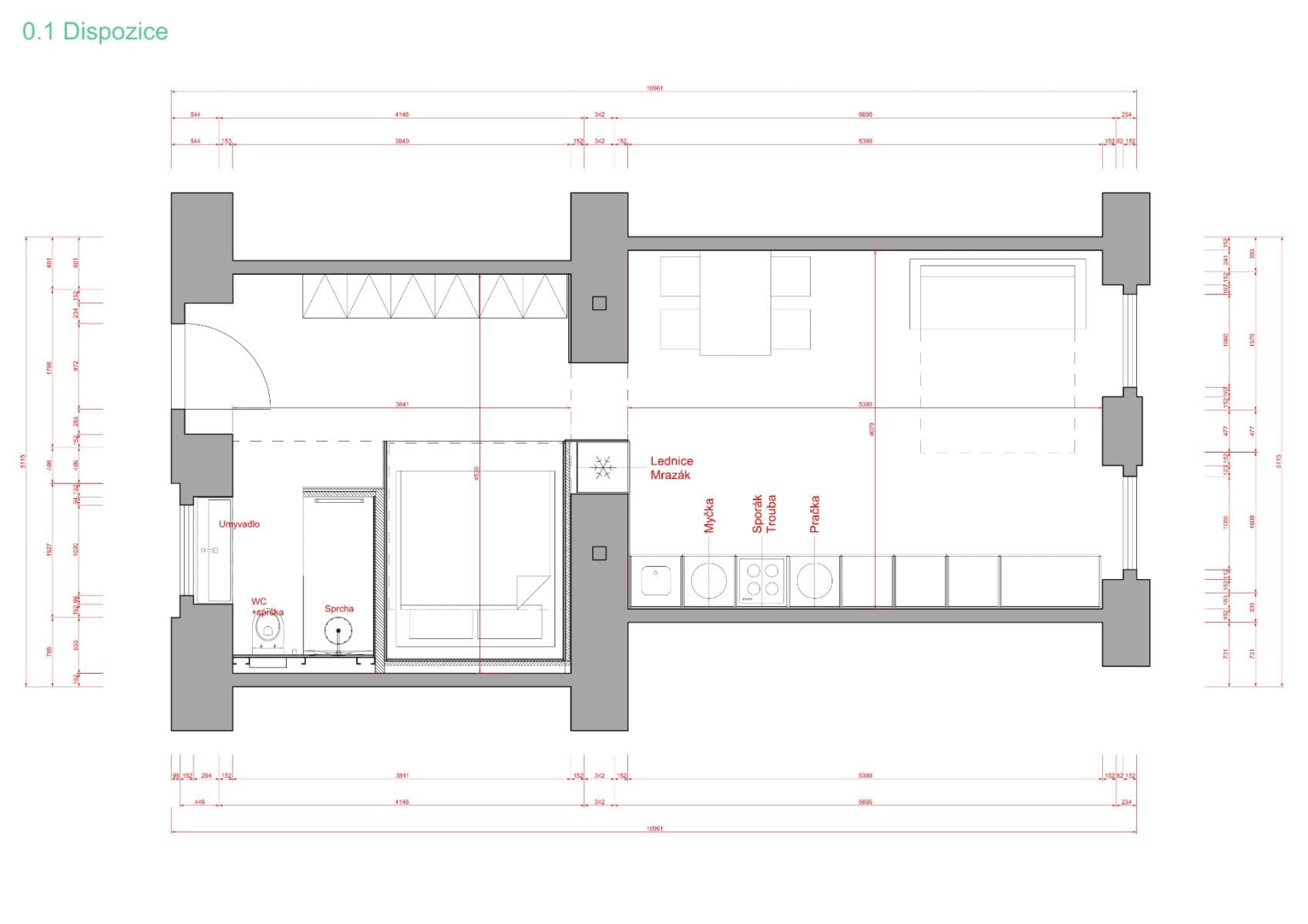 1 bedroom with open-plan kitchen flat for sale, 41 m², Bubenská, Prague, Prague 1 bedroom with open-plan kitchen flat for sale, 41 m², Bubenská, Prague, Prague